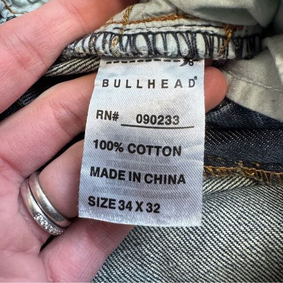 Men's Bullhead Denim Co 34x32 Slim Straight Dark Blue Jeans - Picture 7 of 11